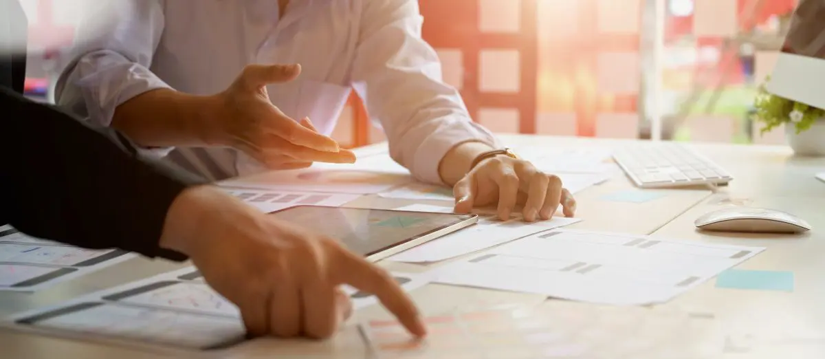 Two-people-planning-workforce-succession